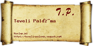 Teveli Palóma névjegykártya